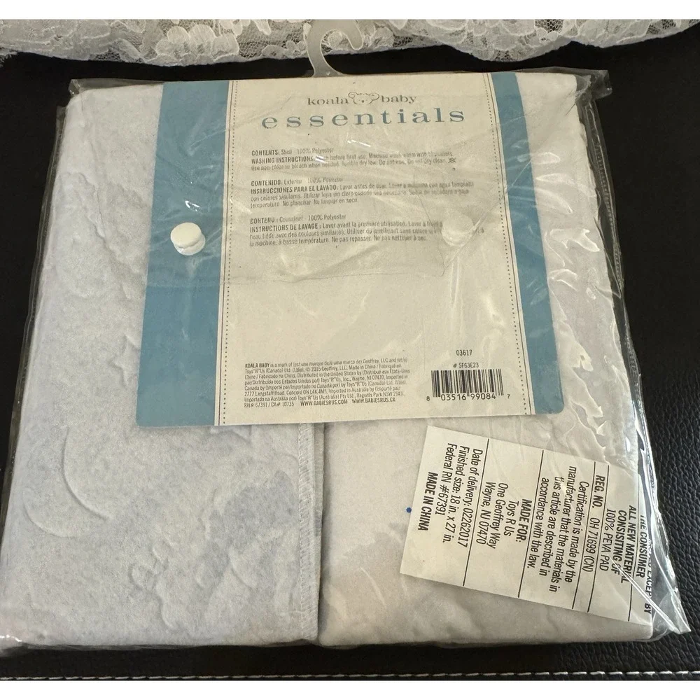 Koala Baby Essentials 2 Pack Changing Pads, New In Package, Waterproof, Blue Wht